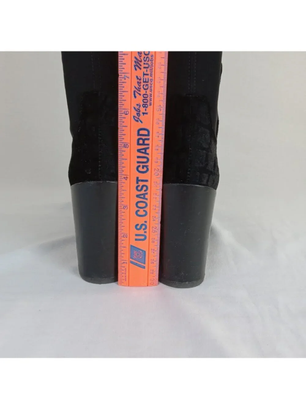 Stuart Weitzman Black Velvet Embossed Over Knee Block Heel Stretch Boots SIZE 6